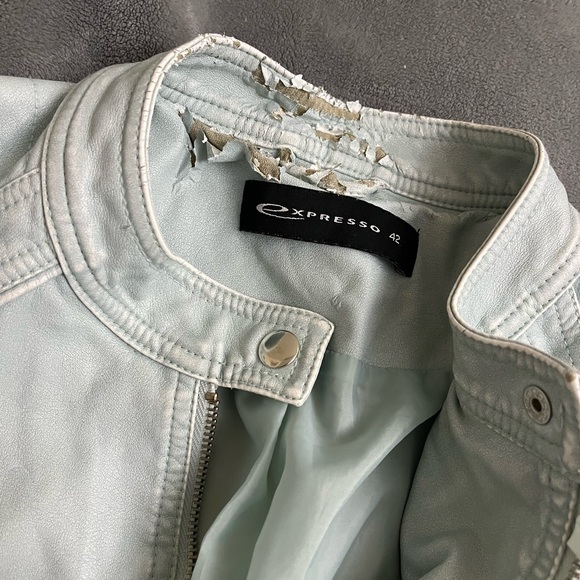Baby blue faux leather jacket - Expresso (Dutch brand) - Picture 2 of 5